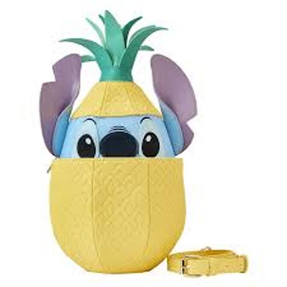 Loungefly Stitch Shoppe Lilo and Stitch Figural Pineapple Crossbody Bag - Picture 1 of 9